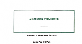 PLATEFORME DE DIALOGUE SUR LES FINANCES PUBLIQUES: ALLOCUTION DU MINISTRE DES FINANCES