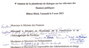 PLATEFORME DE DIALOGUE SUR LES FINANCES PUBLIQUES: MOT D’OUVERTURE CONJOINT DES PTF DU CSFP