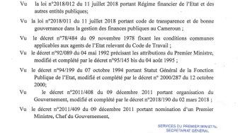 DECRET N°2018-9398CABPM DU 30 NOVEMBRE 2018 FIXANT LES MODALITES DE CREATION, ORGANISATION ET FONCTIONNEMENT DES COMITES ET GROUPES DE TRAVAIL INTERMINISTERIELS