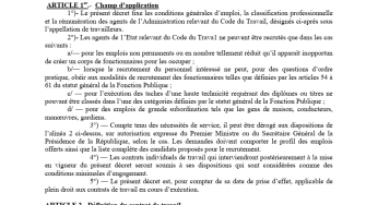 DECRET N°78-484 DU 9 NOVEMBRE 1978 FIXANT LES DISPOSITIONS COMMUNES APPLICABLES AUX AGENTS DE LETAT RELEVANT DU CODE DU TRAVAIL