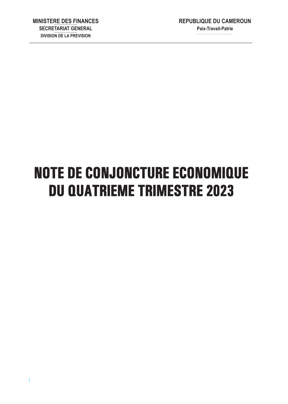 Note de conjoncture économique du quatrième trimestre 2023 au format pdf