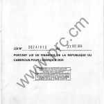 Loi n° 2024/013 du 23 décembre 2024 portant loi de finances de la République du Cameroun pour l'exercice 2025