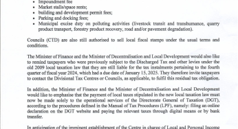 PRESS RELEASE ON LOCAL TAXES