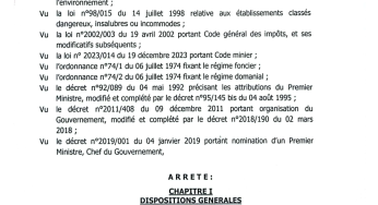 ARRÊTÉ DU MINISTRE DES FINANCES, FIXANT LES MODALITÉS D’AFFECTATION ET DE RÉPARTITION DE CERTAINS PRÉLÈVEMENTS SPÉCIFIQUES DU SECTEUR MINIER.