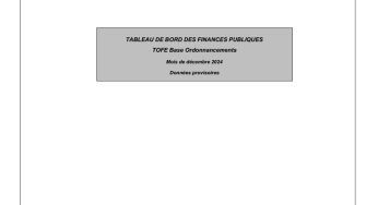 TABLEAU DE BORD DES FINANCES PUBLIQUES MOIS DE DÉCEMBRE 2024