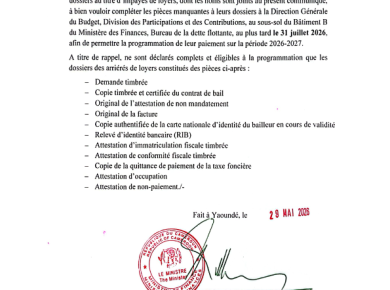 Communique dette flottante du Cameroun